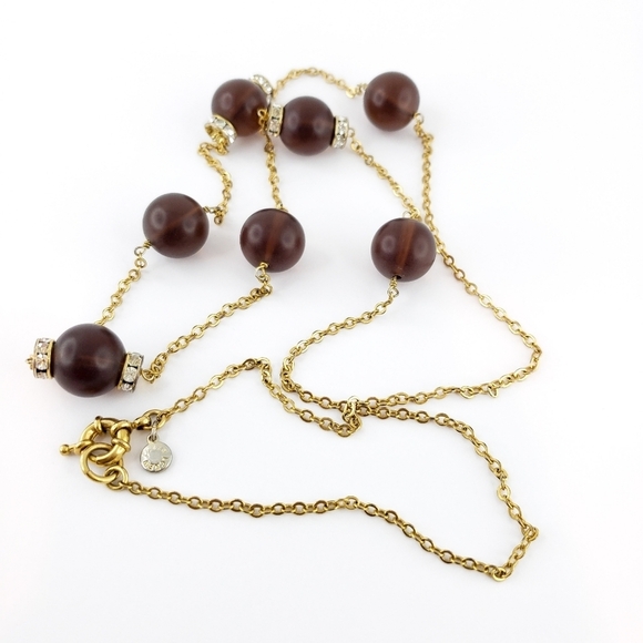 J. Crew long necklace brown acrylic beads - Picture 6 of 16